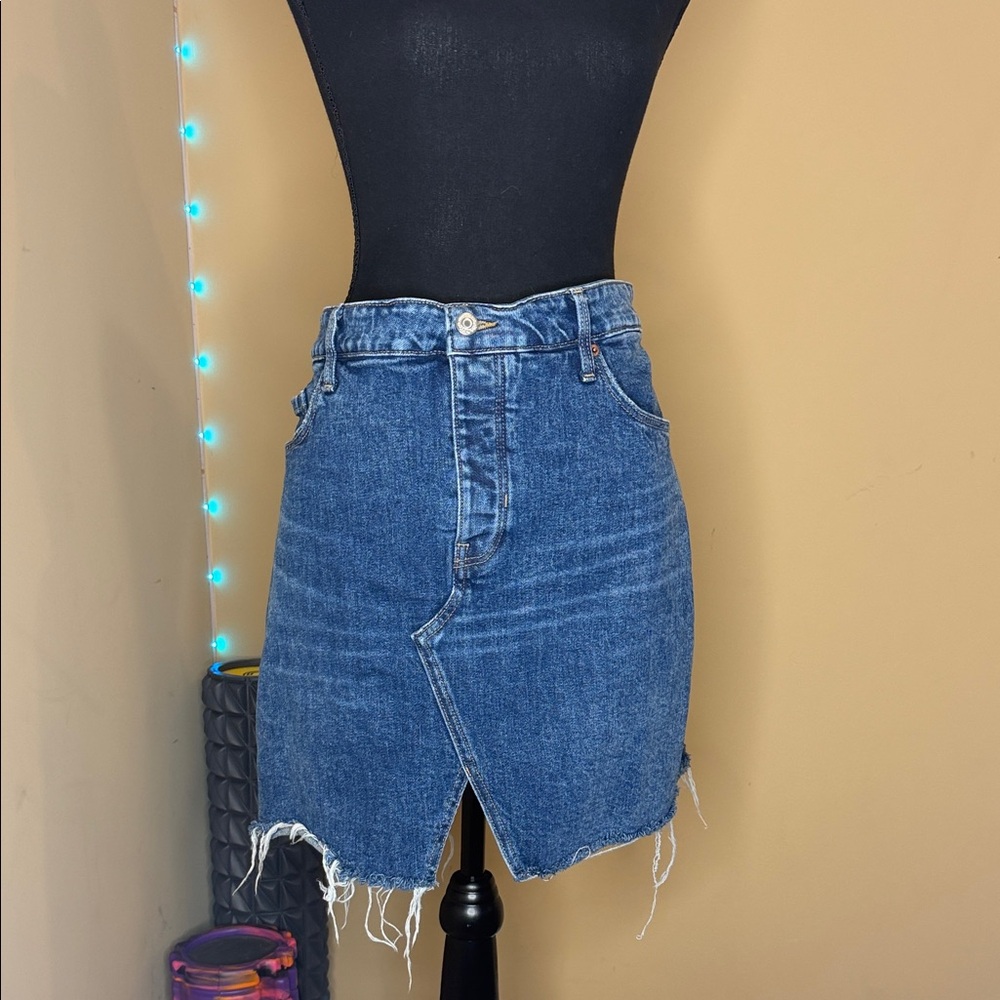 Old Navy Distressed Blue Mini Skirt